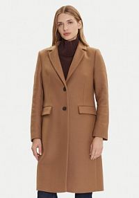 Płaszcz Tommy Hilfiger beżowy damski Wełniany