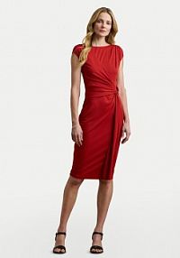 Sukienka koktajlowa LAUREN RALPH LAUREN czerwona 