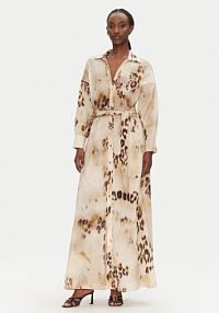 Sukienka ACCESS FASHION beżowa Koszulowa