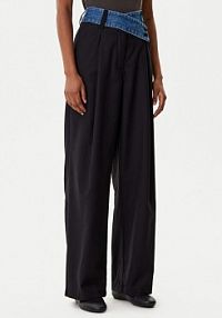 Spodnie eleganckie Desigual czarne damskie Materiałowe