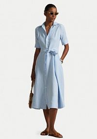 Sukienka Polo Ralph Lauren niebieska Koszulowa