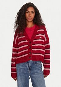 Kardigan Tommy Jeans czerwony 