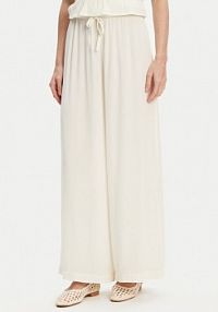 Spodnie eleganckie United Colors Of Benetton kremowe damskie Materiałowe 4VW95F00C Écru Relaxed Fit