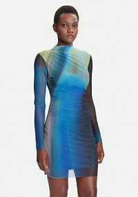 Sukienka codzienna Desigual niebieska Shira 25WWVK43  Slim Fit