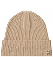 Czapka zimowa Tommy Hilfiger beżowa damska 