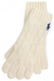 Rękawiczki Polo Ralph Lauren beżowe damskie 