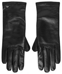 Rękawiczki skórzane Weekend Max Mara czarne Damskie