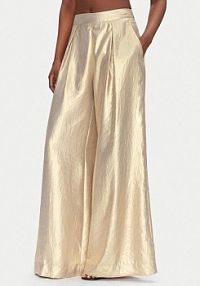 Spodnie eleganckie ACCESS FASHION złote damskie Palazzo