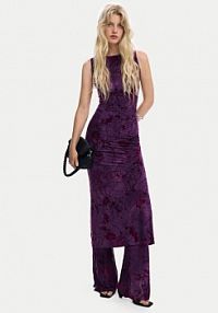 Sukienka koktajlowa Desigual fioletowa 