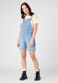 Szorty jeansowe Wrangler niebieskie Ogrodniczki