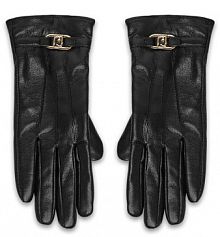 Rękawiczki skórzane Liu Jo czarne Damskie