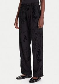 Spodnie eleganckie Desigual czarne damskie Materiałowe Flock 25WWPW05  Regular Fit