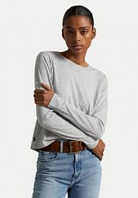 Bluzka Polo Ralph Lauren szara damska 211967103003  Classic Fit