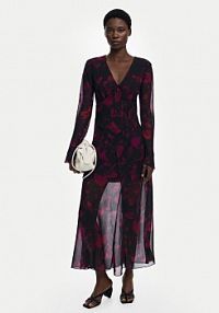 Sukienka koktajlowa Desigual bordowy Ratan 25WWVW24  Regular Fit