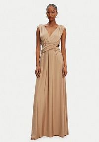 Sukienka wieczorowa ACCESS FASHION beżowa 