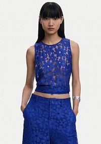 Top Desigual niebieski damski Tanatos 25SWBW25  Slim Fit