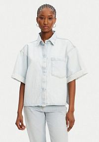 Koszula ACCESS FASHION niebieska damska Jeansowa