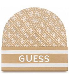 Czapka zimowa Guess beżowa damska 