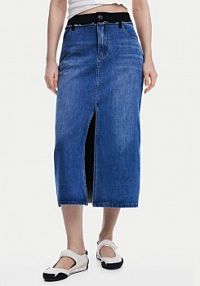 Spódnica jeansowa Desigual niebieska 