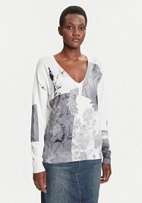 Sweter Desigual szary damski Gotemburgo 25WWJF15  Regular Fit