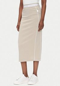 Spódnica EA7 Emporio Armani beżowa Midi