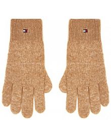 Rękawiczki Tommy Hilfiger beżowe damskie Damskie