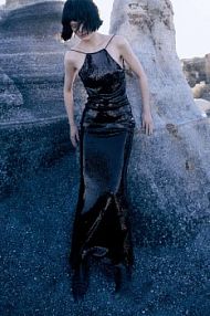 Długa sukienka z tiulu z cekinami czerwona PATRIZIA PEPE