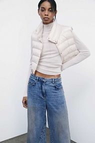 Kurtka puchowa krótka, bez rękawów, dwustronna beżowa PATRIZIA PEPE damska