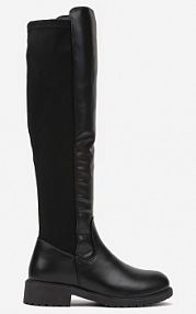 Czarne kozaki Vices z Imitacji Skóry Typu Muszkieterki Anlave ballada damskie