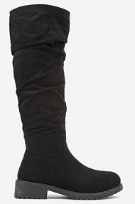 Czarne kozaki Muszkieterki z Marszczoną Cholewką Onne ballada damskie