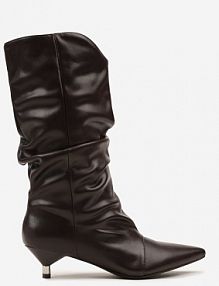 Brązowe botki na Kaczuszce Ozdobione Marszczeniem Latovea c'm paris