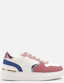 Biało-Różowe sneakersy z Metalicznymi Aplikacjami Terlexia Renee damskie