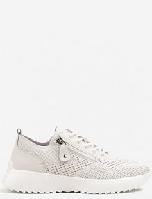 Białe sneakersy Skórzane Ozdobione Suwakiem Ivelami Renee damskie