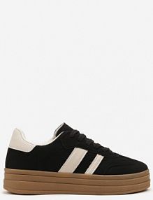 Czarne sneakersy w Stylu Klasycznych Tenisówek na Platformie Nallania gowin damskie