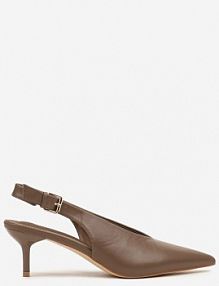 Brązowe czółenka Typu Slingback na Szpilce Latinea cink me