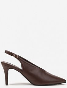 Brązowe sandały Slingback na obcasie Typu Szpilka Latira cink me