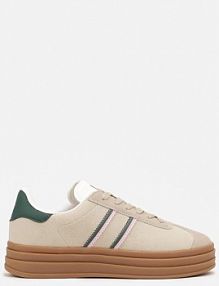 Beżowo-Zielone Klasyczne sneakersy na Niewysokiej Platformie Terilee Renee damskie