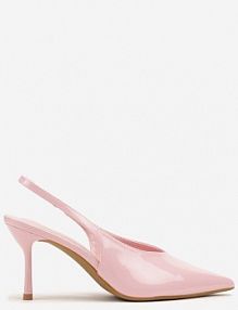 Różowe Lakierowane sandały na Szpilce Typu Slingback Addoxie ideal