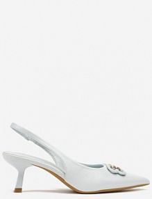 Niebieskie sandały na Kaczuszce z Odsłoniętą Piętą Tirreina Renee