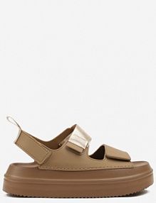 Ciemnobeżowe sandały w Stylu Chunky na Platformie z Pianki Zapinane na Rzep Vinamia Renee damskie