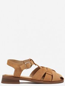 Brązowe sandały Ozdobione Geometryczną Cholewką Saruvira c'm paris damskie