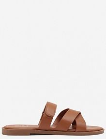 Brązowe Klasyczne klapki z Przeplatanymi Paskami Reavola c'm paris damskie