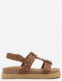 Brązowe sandały Ozdobione Koralikami Atelisse c'm paris damskie