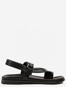 Czarne sandały Japonki z Paskiem z Klamerką Reavessa c'm paris damskie