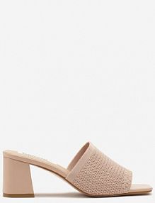 Beżowe Szydełkowe klapki na Słupkowym Obcasie Idaretia ciaodeo