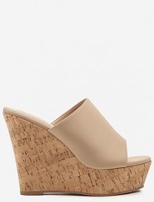 Beżowe klapki na Platformie i Koturnie Glesana ciaodeo