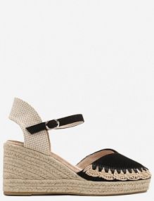 Czarne sandały Typu Espadryle z Ekozamszu na Koturnie z Plecionki Dalriva cink me