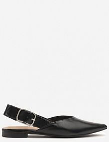 Czarne sandały Typu Slingback Ozdobione Klamrą Banelias ideal damskie