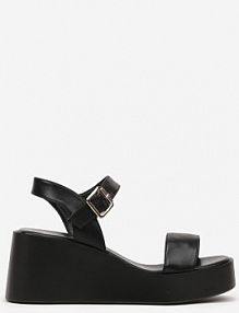 Czarne sandały na Koturnie w Eleganckim Stylu Zolvesa Renee