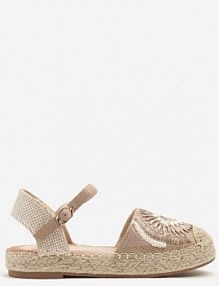 Ciemnobeżowe Plecione sandały Typu Espadryle z Odkrytą Piętą Morilya Renee damskie